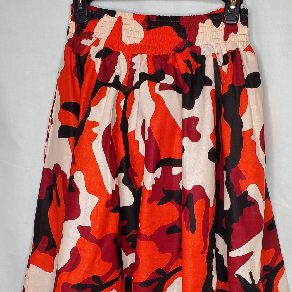 AFRICAN INSPIRED CAMOUFLAGE PRINT SKIRT HEADWEAR